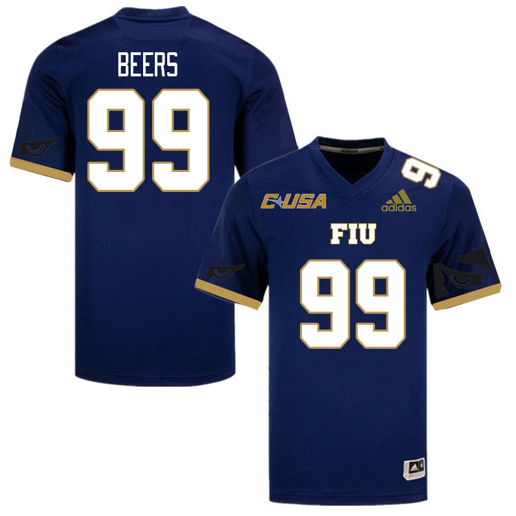 Men-Youth #99 Rowdy Beers Florida International Panthers College Football Jerseys Stitched Sale-Navy